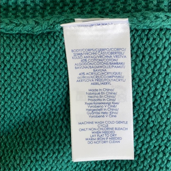 Chaps by Ralph Lauren Green Cable Knit Sweater 2X - Picture 5 of 6